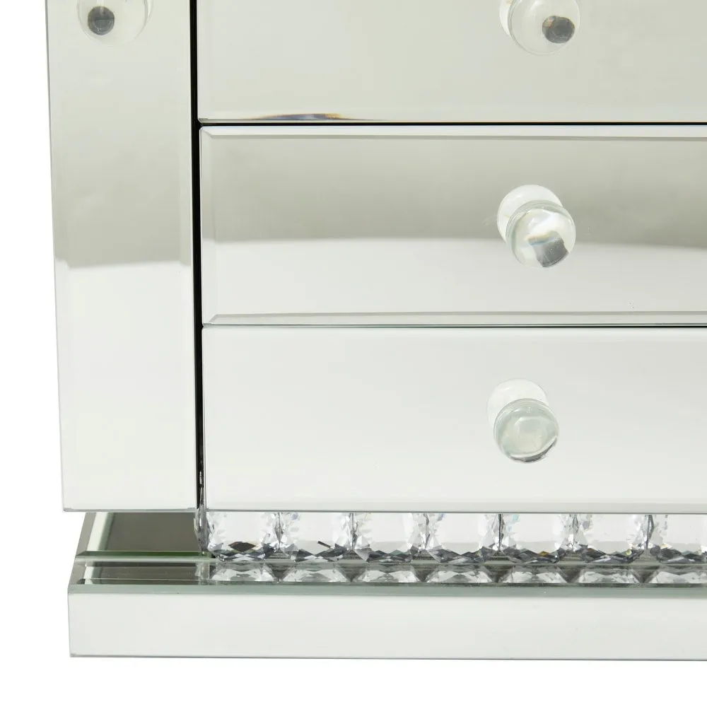 Silver Wood Glam Jewelry Box - Home Decor