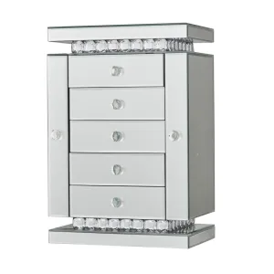 Silver Wood Glam Jewelry Box - Home Decor