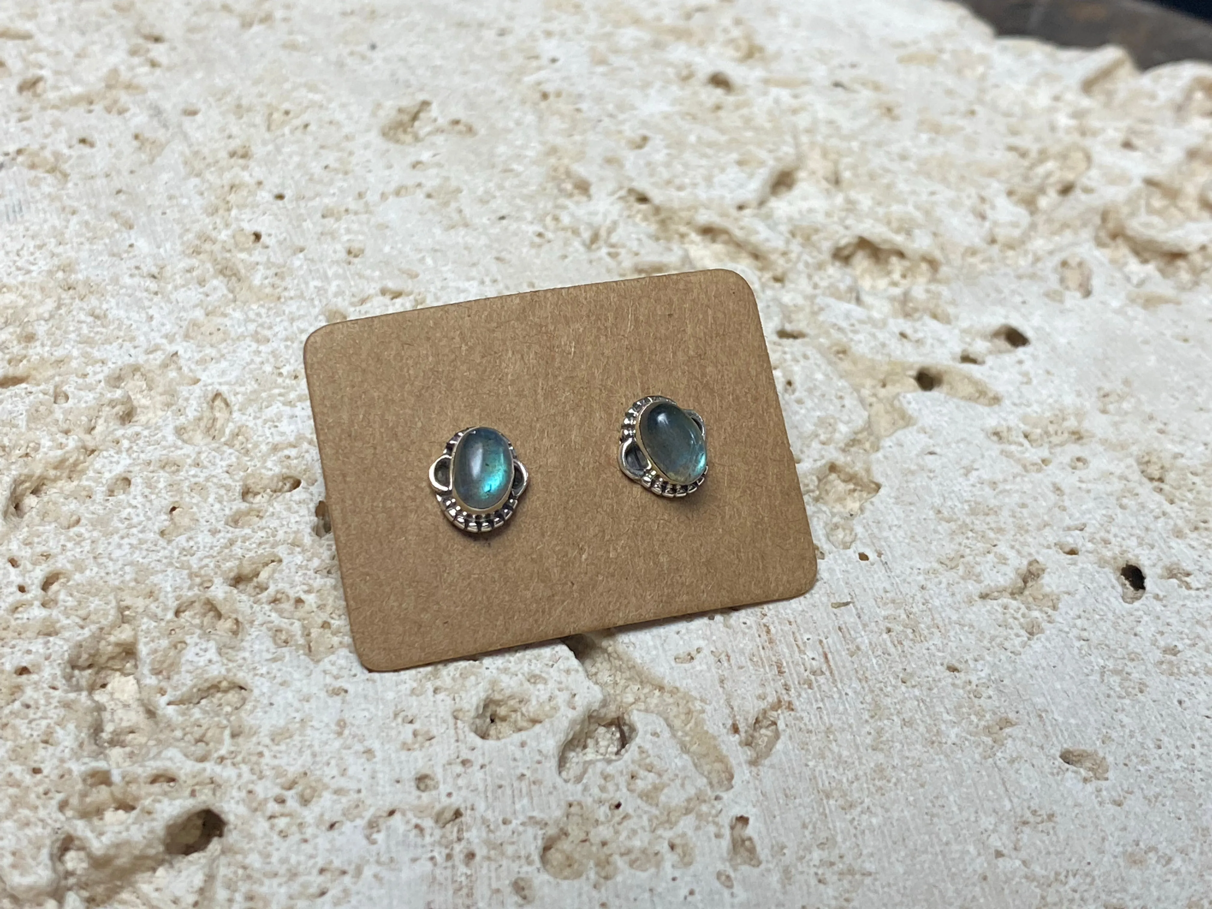 Small Labradorite Silver Studs - Three Styles