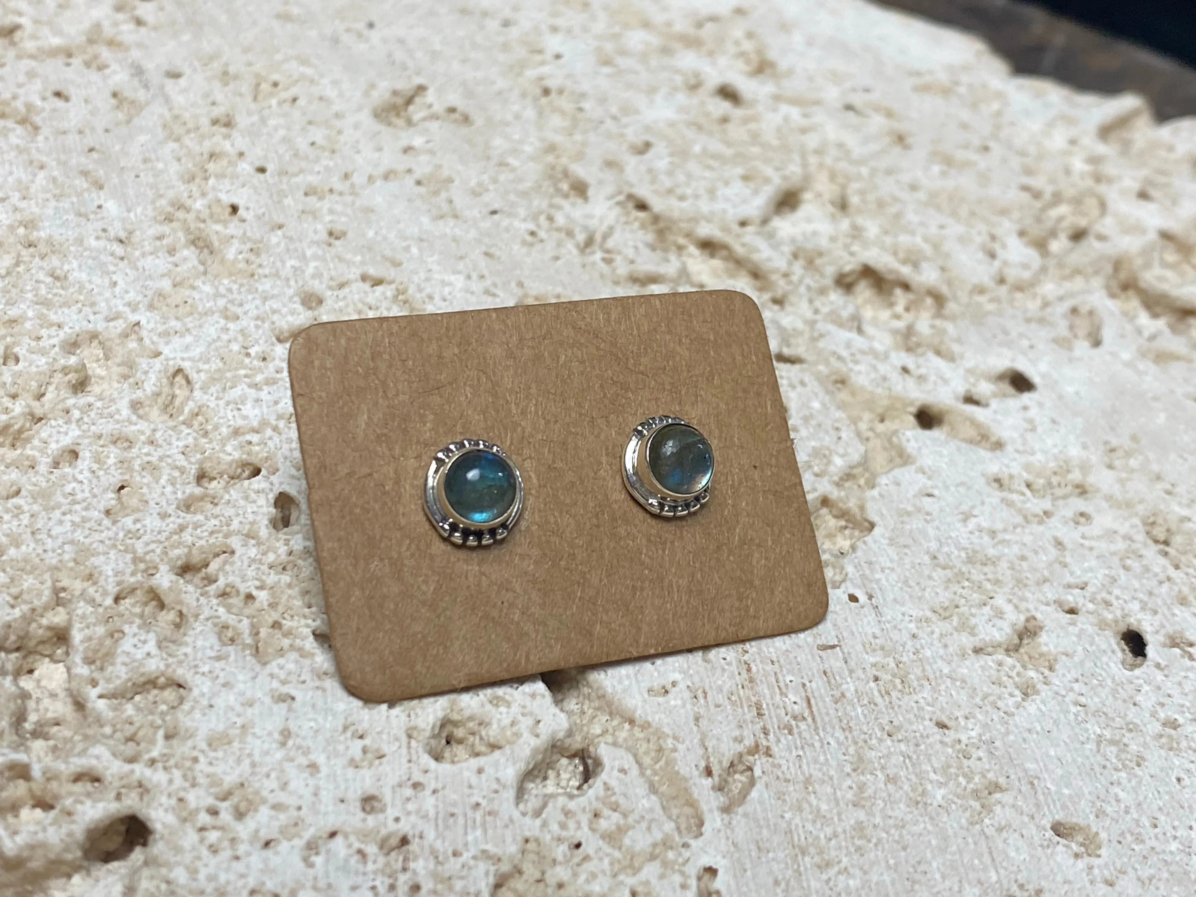 Small Labradorite Silver Studs - Three Styles