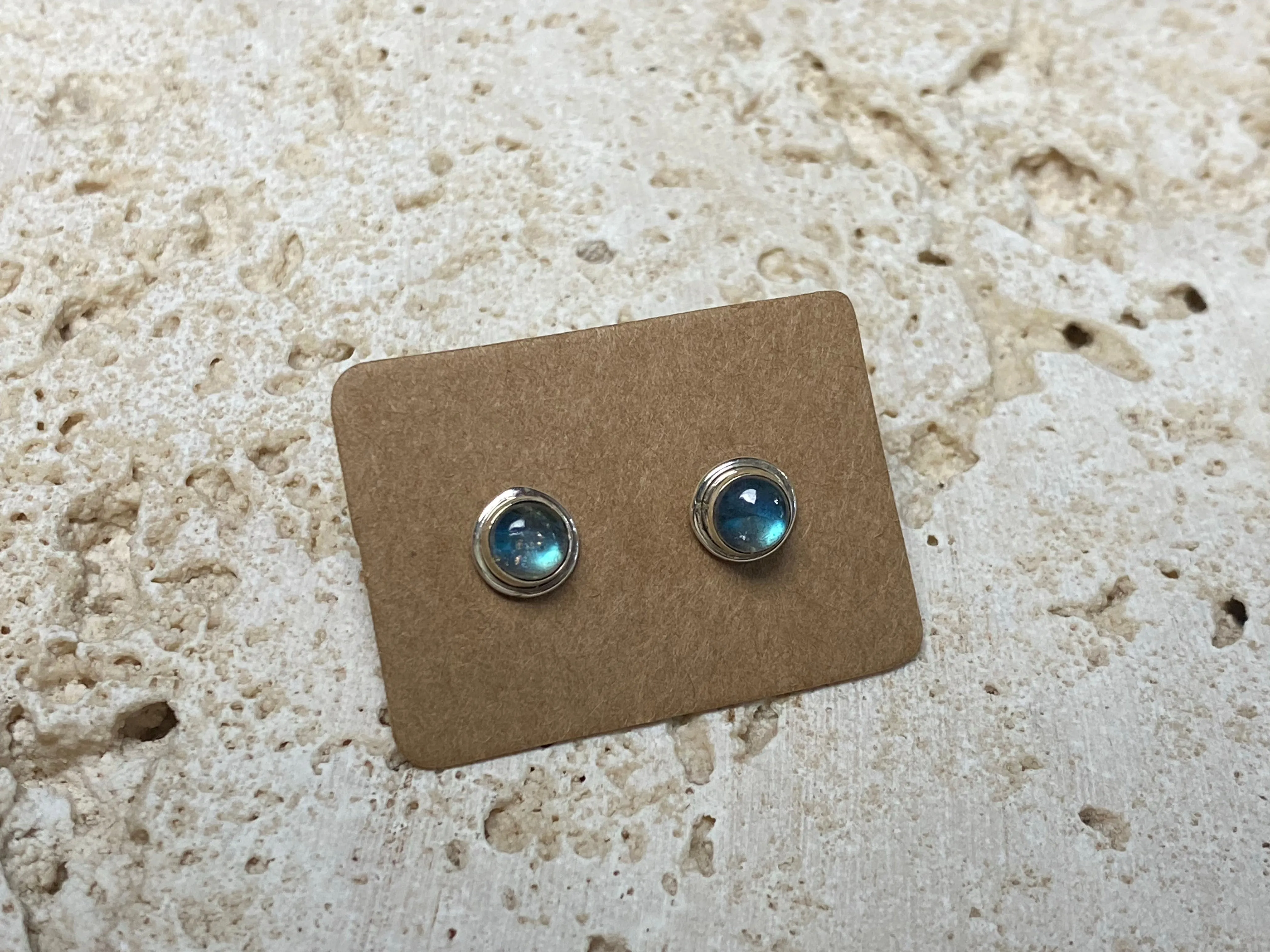 Small Labradorite Silver Studs - Three Styles