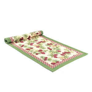 Squirrel & Pinecone Red & Brown Runner