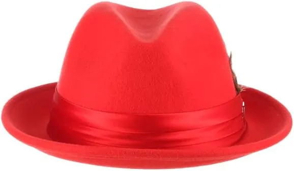 STACY ADAMS Men's Crushable Wool Felt Snap Brim Fedora Hat