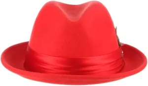 STACY ADAMS Men's Crushable Wool Felt Snap Brim Fedora Hat