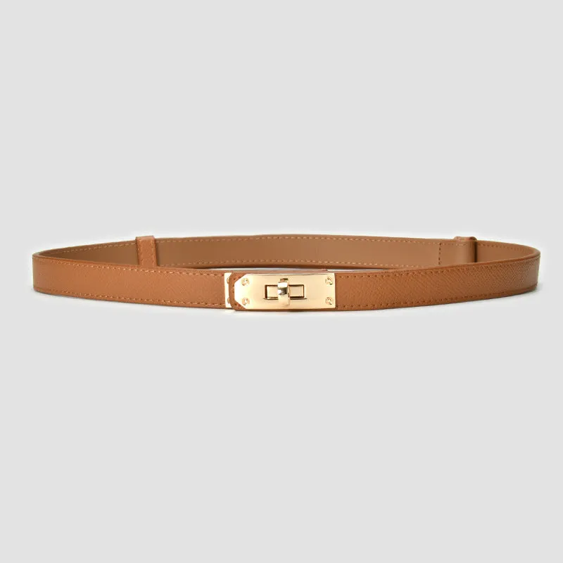 Thin Belt Women's Genuine Leather Korean Fashion Girdle Thin Belt Women's with Dress Decoration