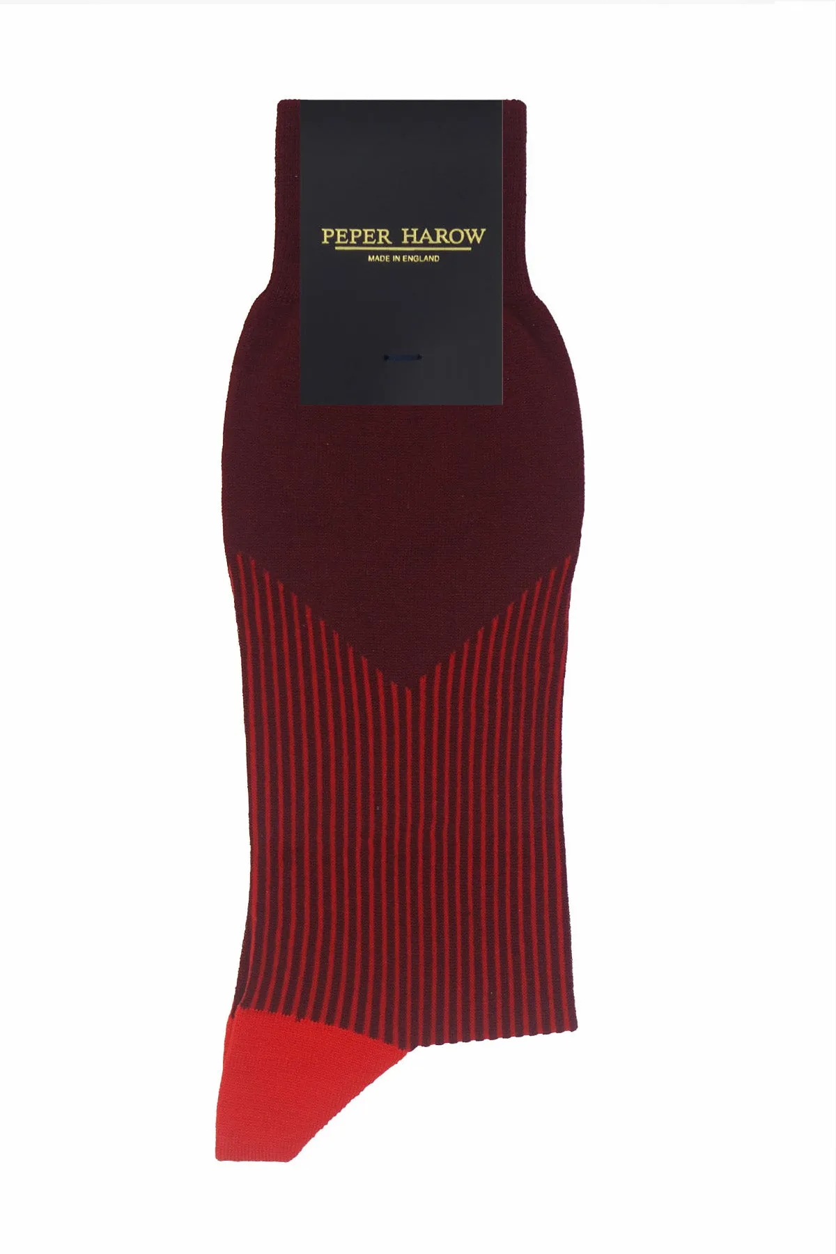 V-Stripe Men's Socks -  Burgundy