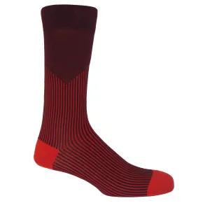 V-Stripe Men's Socks -  Burgundy