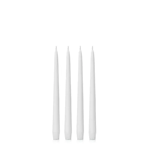 White 25cm Moreton Eco Taper Candles - Pack of 4