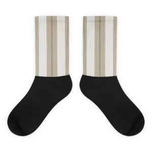 Windrush Tan & Off White Black foot socks by Robert Bowen