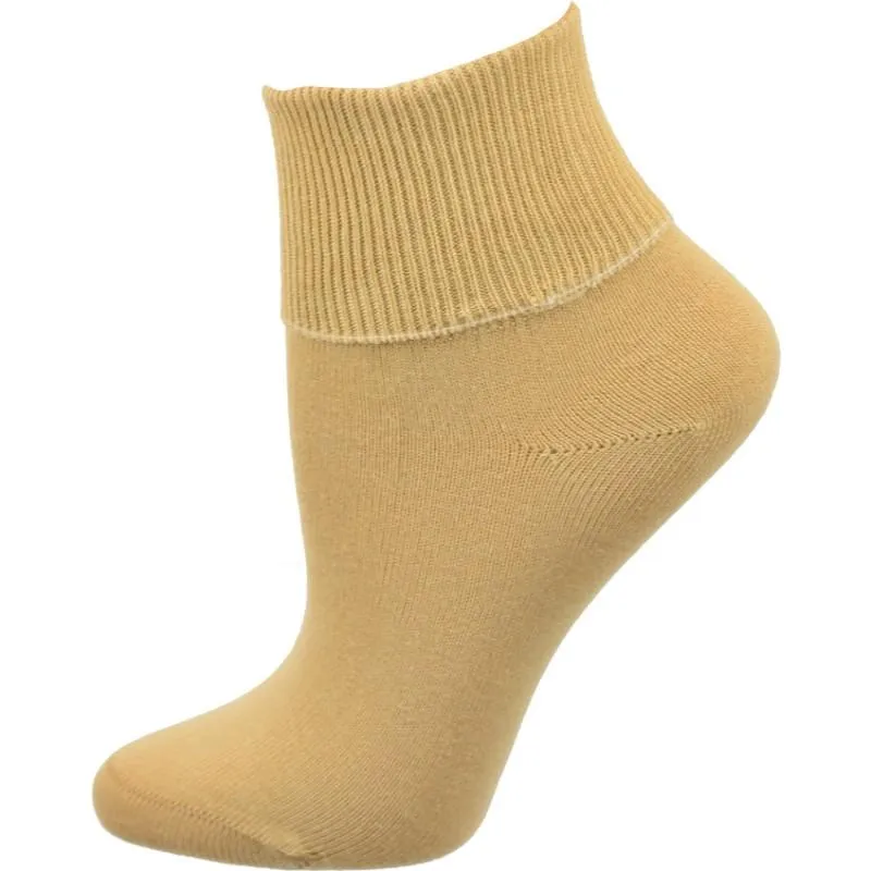 Women's 100% Combed Cotton Ankle Turn Cuff 3 Pair Pack