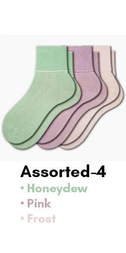Women's 100% Combed Cotton Ankle Turn Cuff 3 Pair Pack