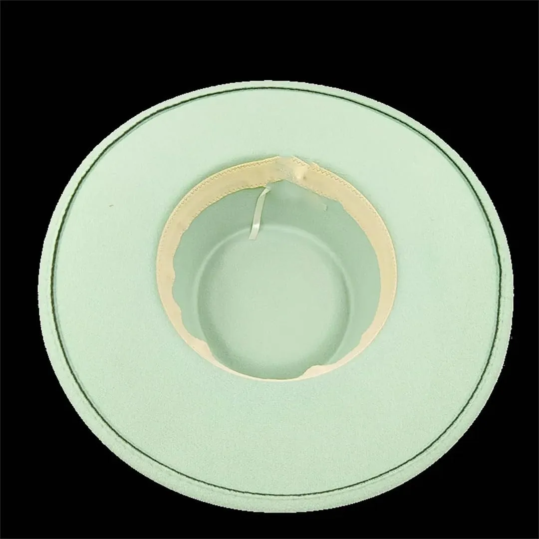 Women's Fedora Hat Jazz Hat Men's Classic Flat Top Fedora Hat Classic Wide Brimmed Soft Woolen Hat