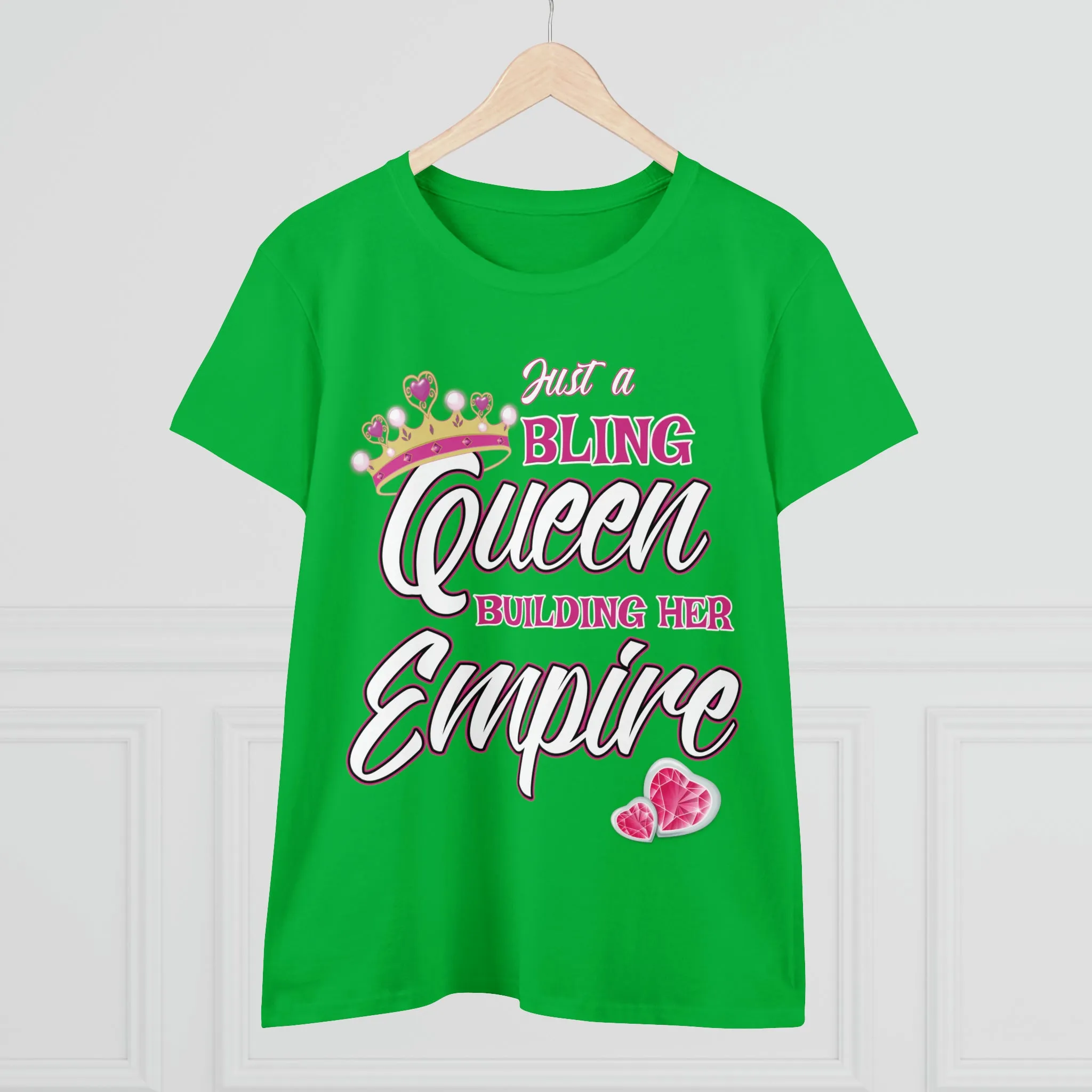 Women's Midweight Cotton Tee Queen Building her Empire