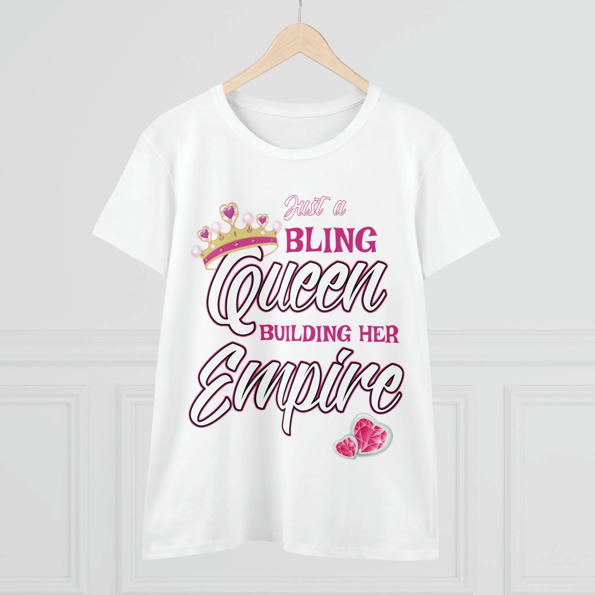 Women's Midweight Cotton Tee Queen Building her Empire
