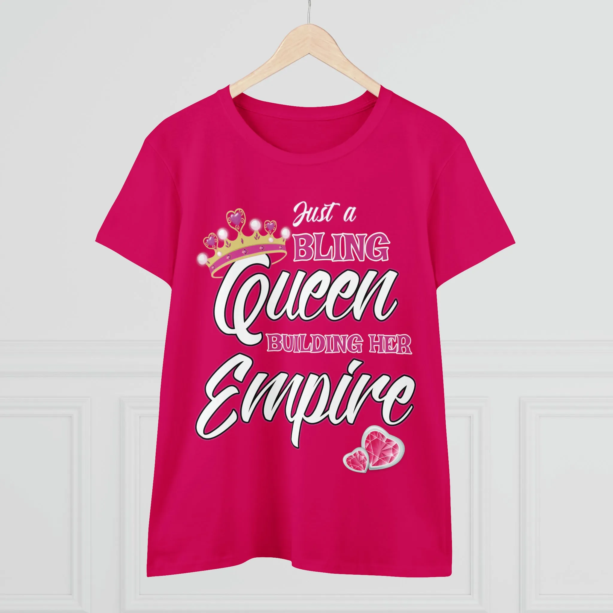 Women's Midweight Cotton Tee Queen Building her Empire