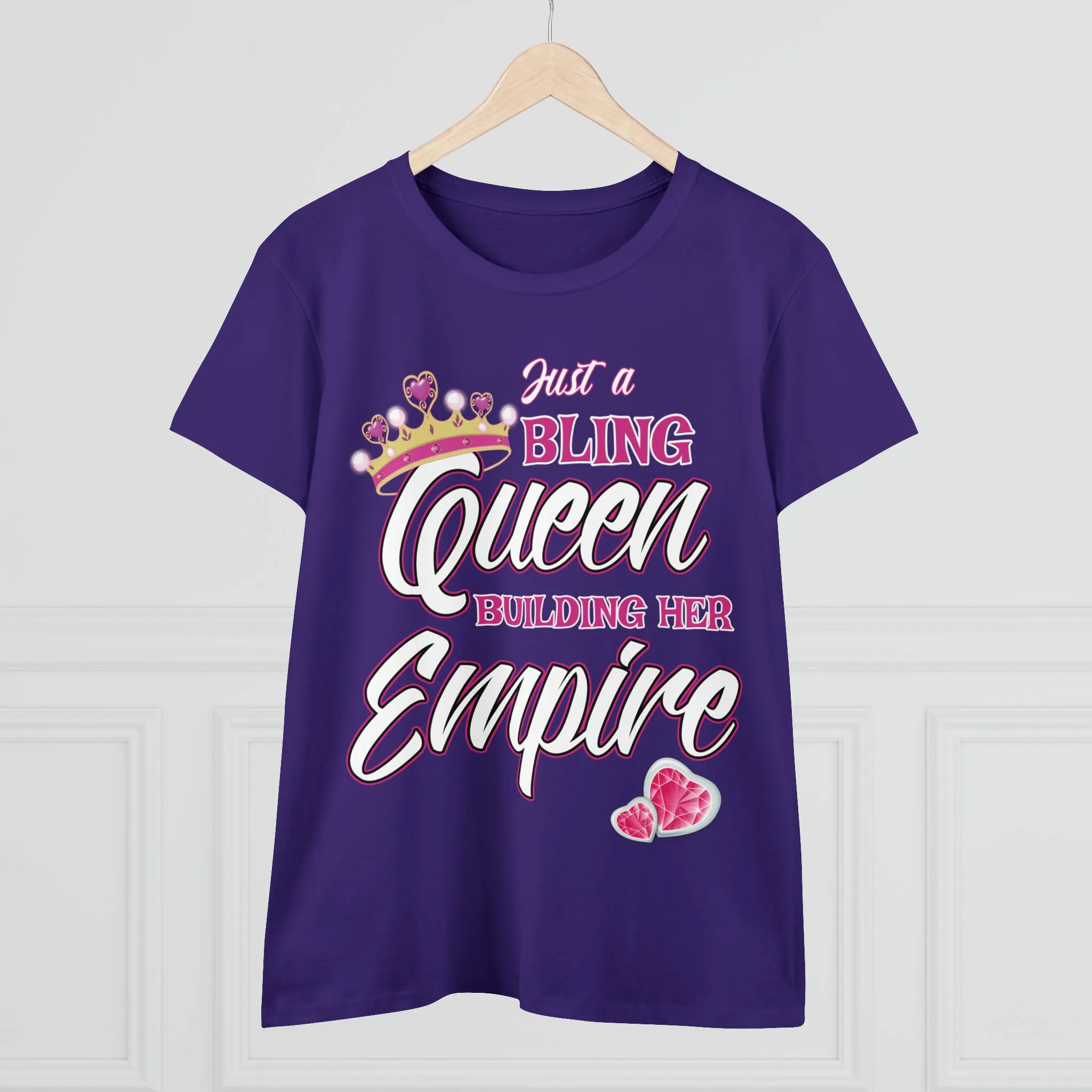 Women's Midweight Cotton Tee Queen Building her Empire