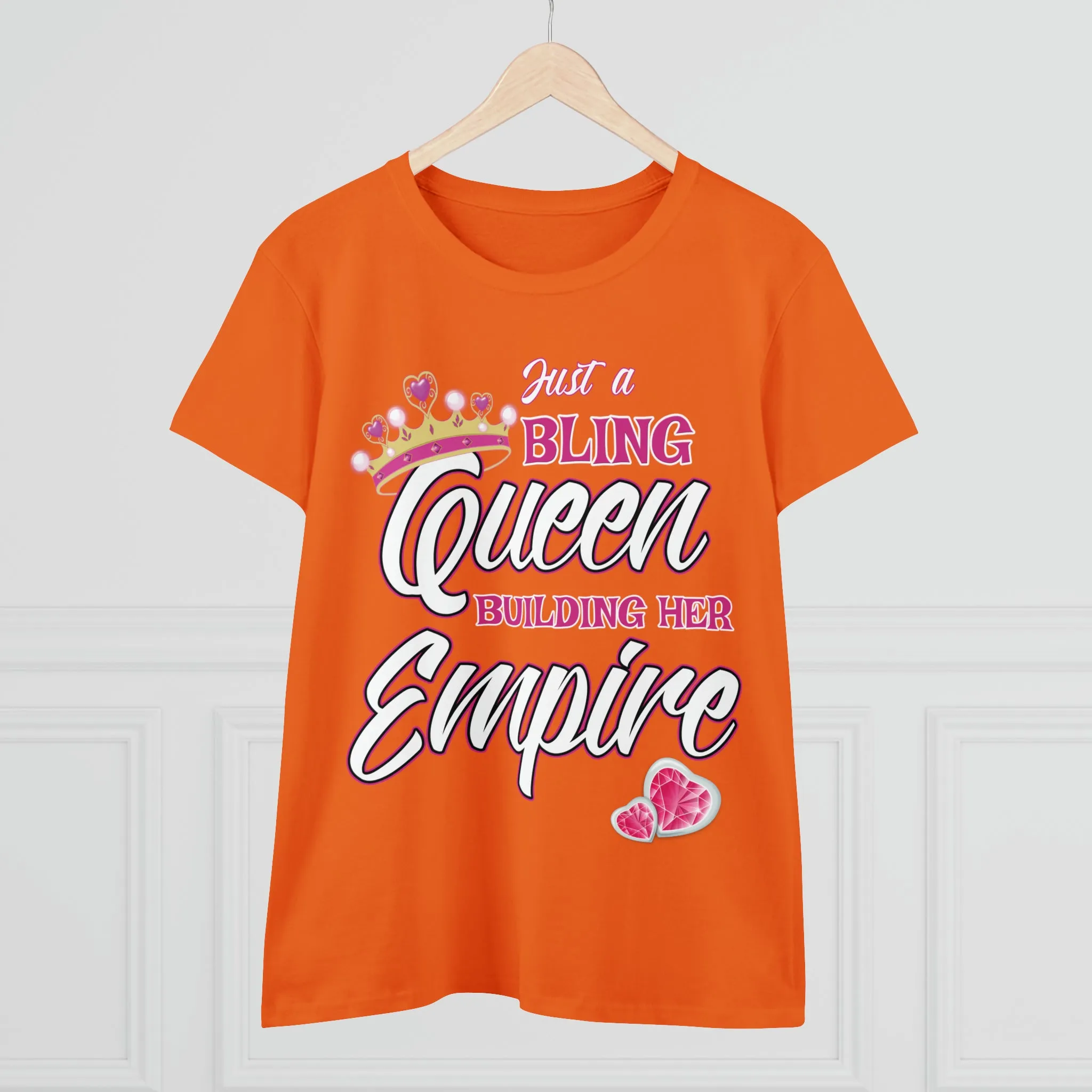 Women's Midweight Cotton Tee Queen Building her Empire