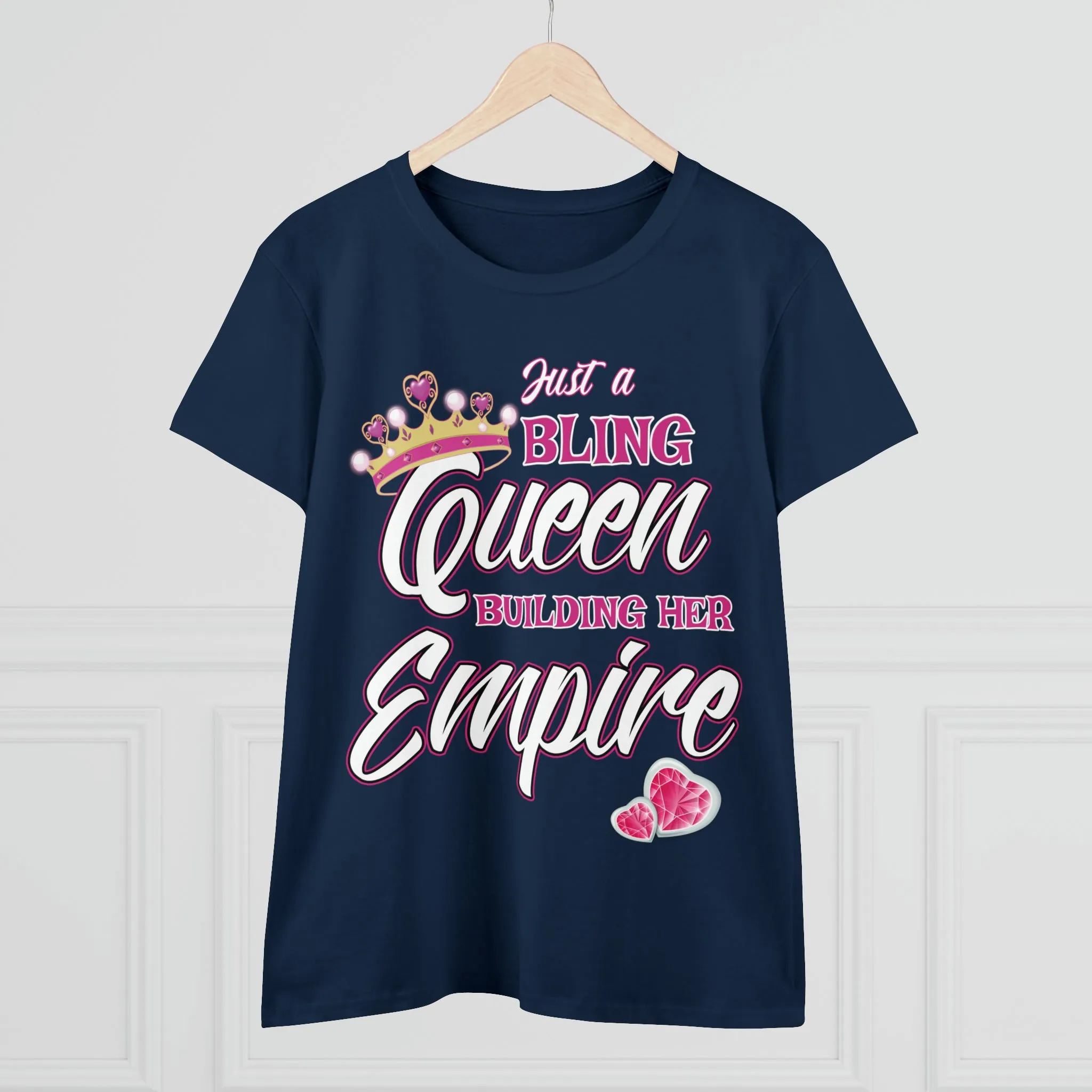 Women's Midweight Cotton Tee Queen Building her Empire