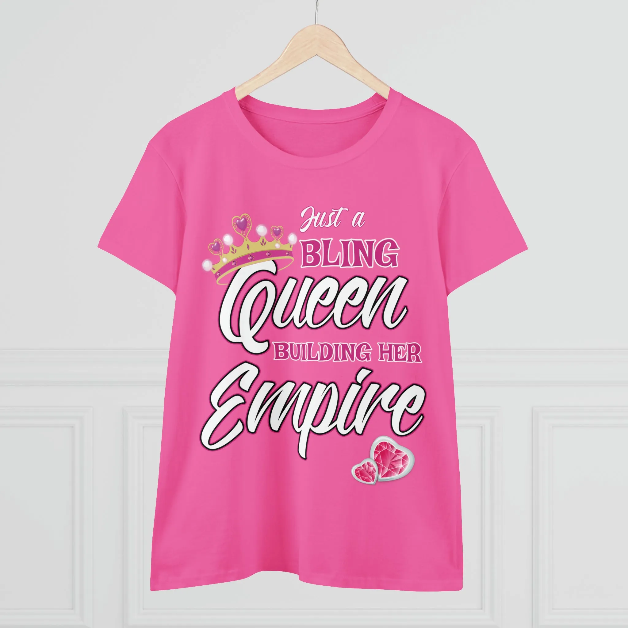 Women's Midweight Cotton Tee Queen Building her Empire