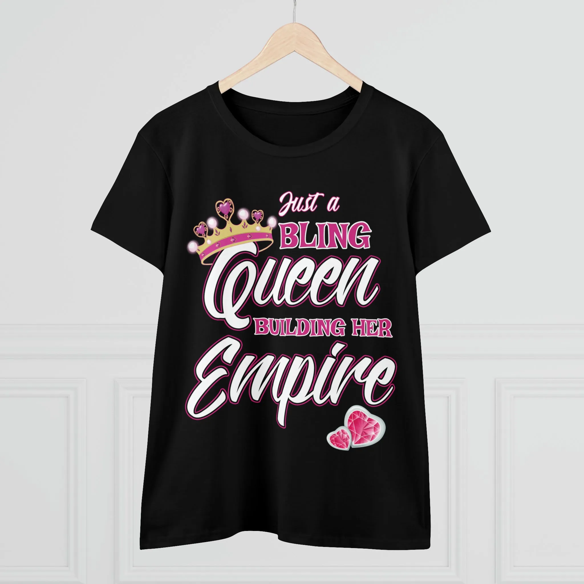 Women's Midweight Cotton Tee Queen Building her Empire
