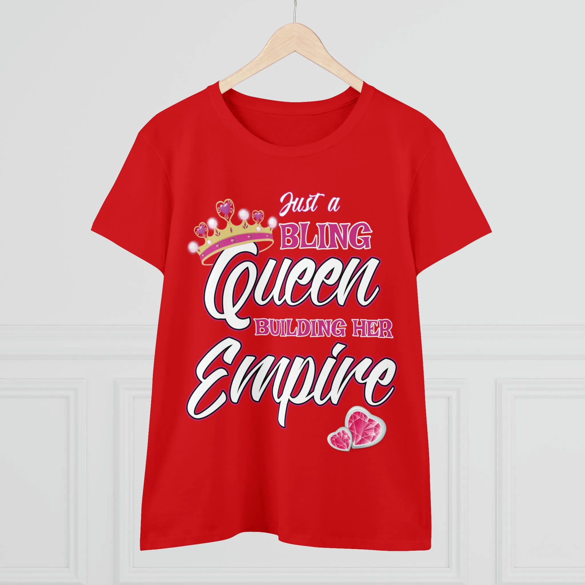 Women's Midweight Cotton Tee Queen Building her Empire