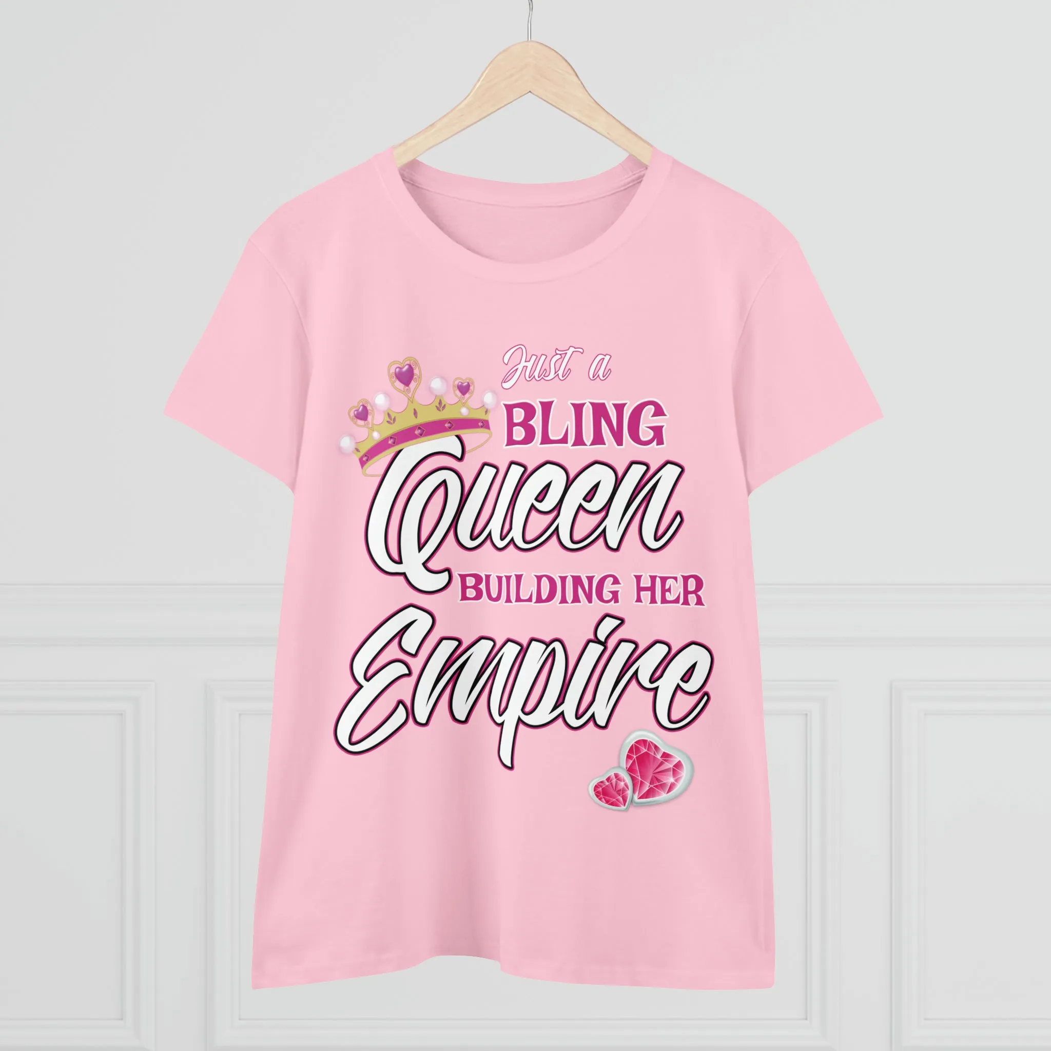 Women's Midweight Cotton Tee Queen Building her Empire