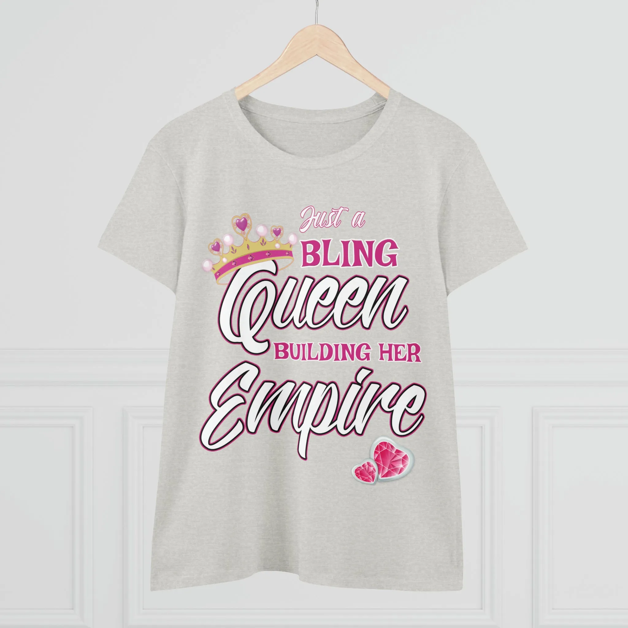 Women's Midweight Cotton Tee Queen Building her Empire