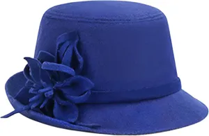 Women's Vintage Bucket Hat Floral Fedora Church Hat Bowler Hats