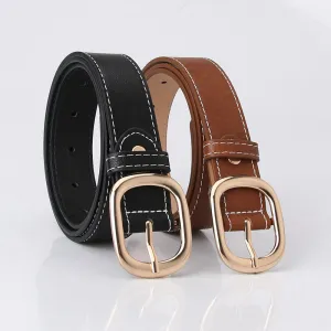 Women's Wide Belt Youth Casual Decorative Jeans Pant Belt Black Trend Belt