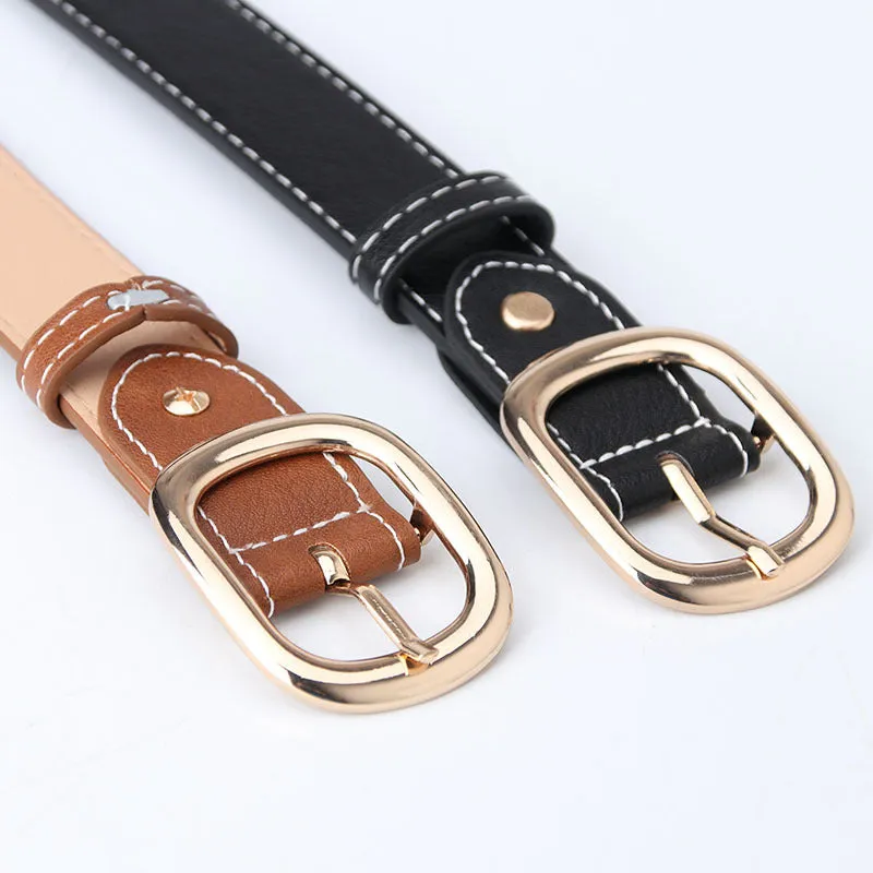 Women's Wide Belt Youth Casual Decorative Jeans Pant Belt Black Trend Belt
