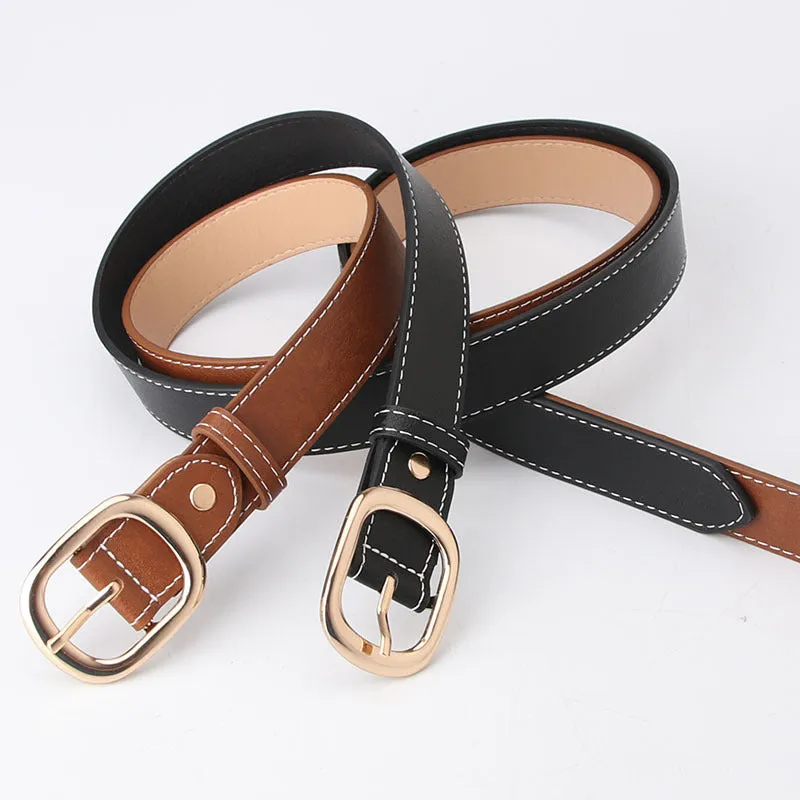 Women's Wide Belt Youth Casual Decorative Jeans Pant Belt Black Trend Belt