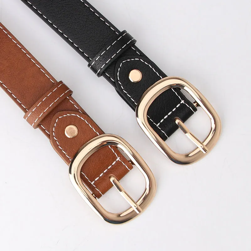 Women's Wide Belt Youth Casual Decorative Jeans Pant Belt Black Trend Belt