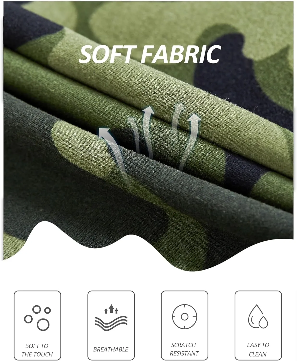 ZOOSIXX High Waisted Leggings for Women - Tummy Control Soft Opaque Printed Pants with Camo, Leopard for Workout Skating