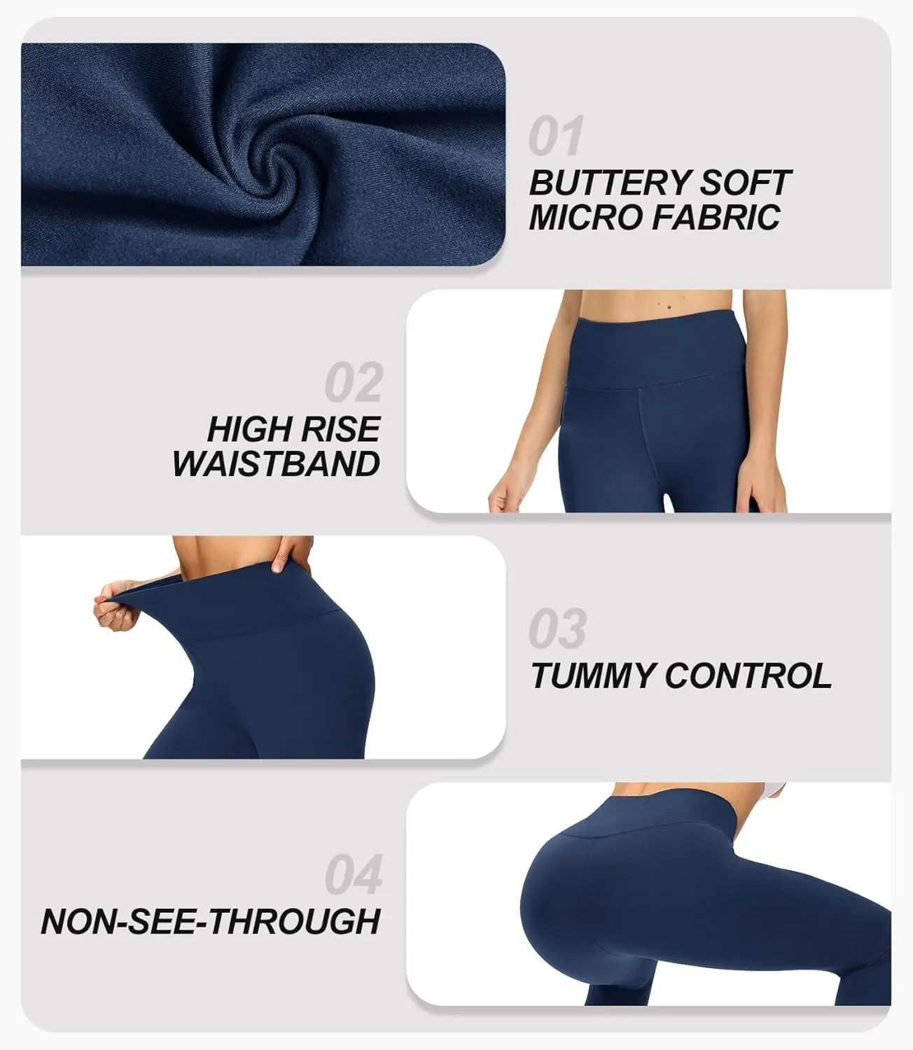ZOOSIXX High Waisted Leggings for Women - Tummy Control Soft Opaque Printed Pants with Camo, Leopard for Workout Skating