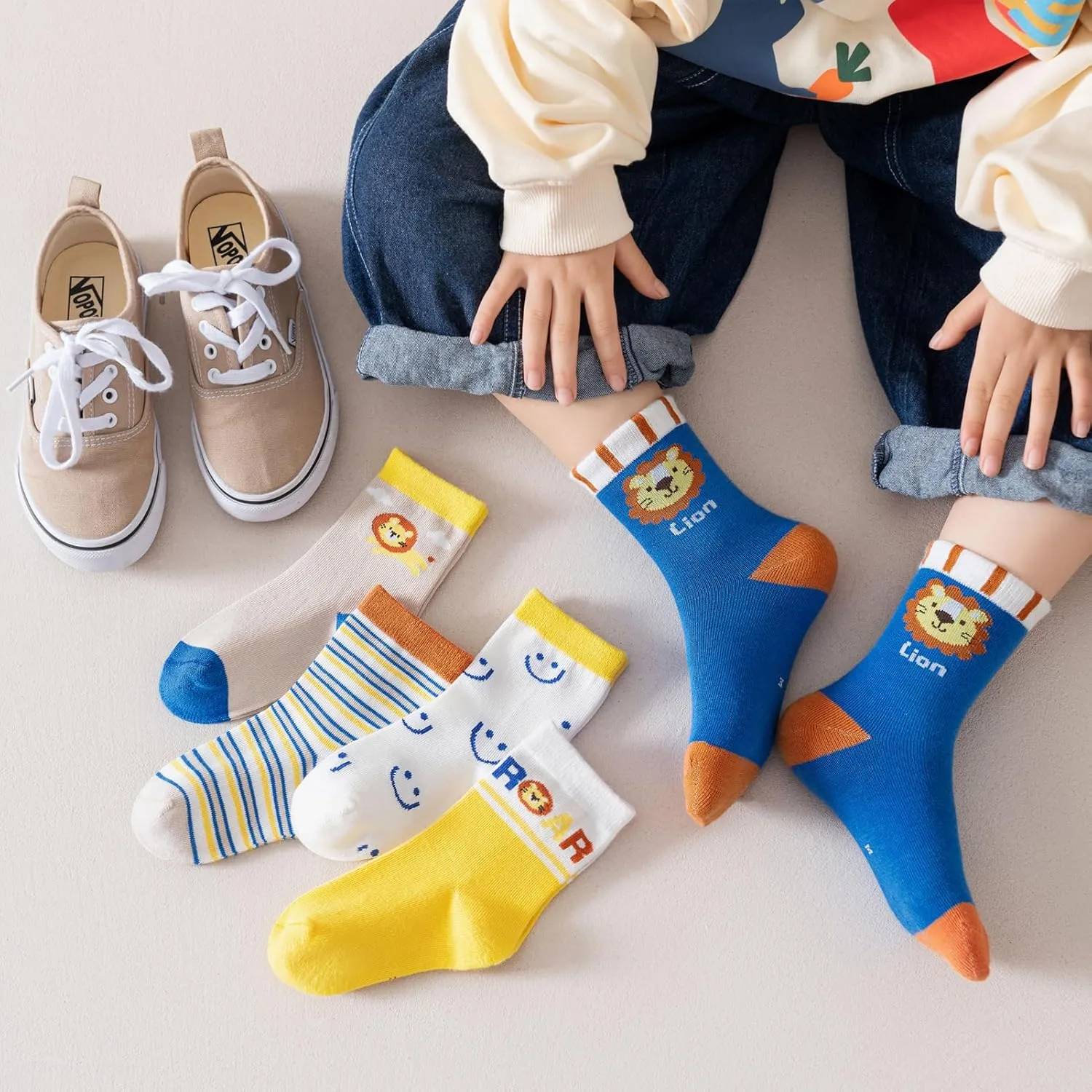 Zumou Toddler Kids Little Boys Fashion Cotton Crew Socks 5/10 Pack