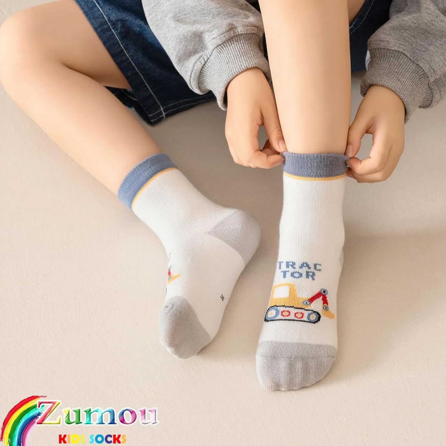 Zumou Toddler Kids Little Boys Fashion Cotton Crew Socks 5/10 Pack